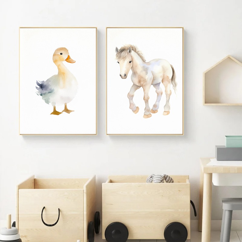 Watercolor Farm Animals Baby H - Agriculture Vertical Farming recension och pris