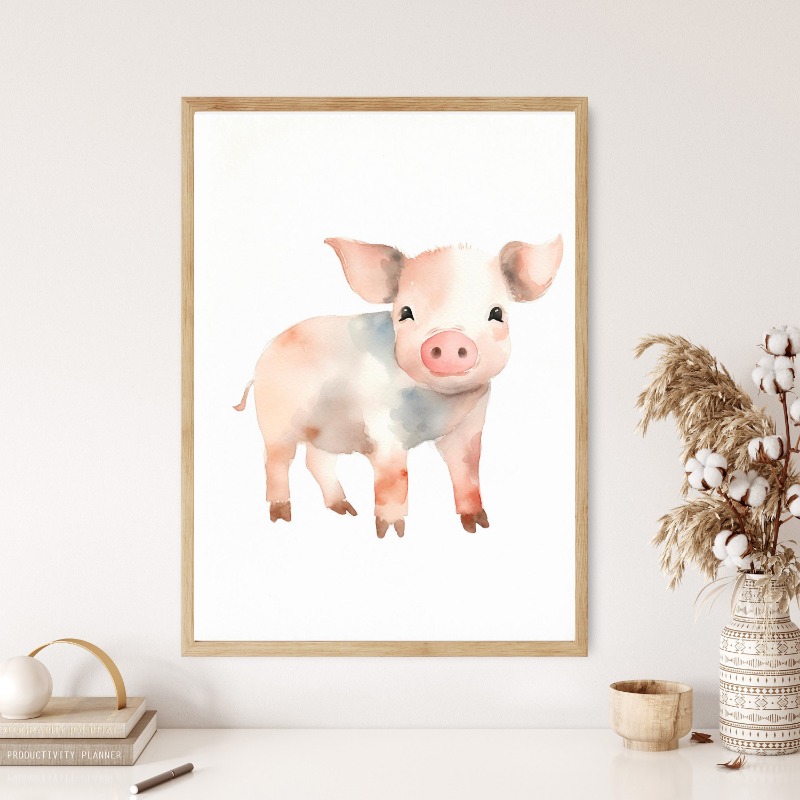 Watercolor Farm Animals Baby H - Agriculture Vertical Farming recension och pris