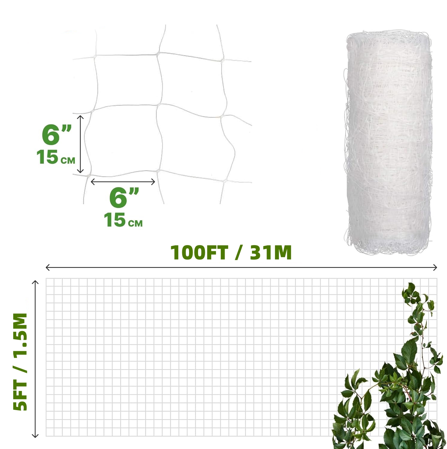 Plastic Trellis Netting 4x100f - Agriculture Vertical Farming recension och pris
