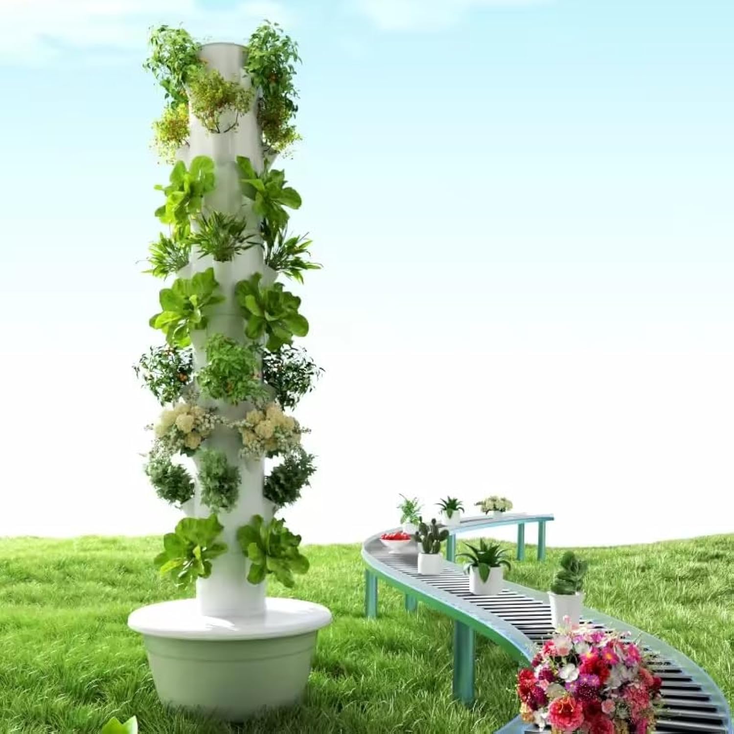 Vertical Hydroponic Grow Tower - Agriculture Vertical Farming recension och pris